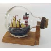 Loď a maják v láhvi, 10.5 cm