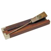 Nůž na dopisy mosazný v dřevěném obalu 19,5 cm