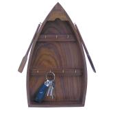 Skříňka na klíče dřevěná loďka 22x6x37,5 cm