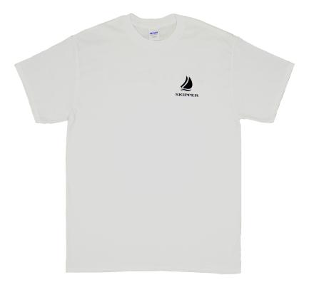Kapitánské triko s nápisem SKIPPER - bílé, 100% bavlna